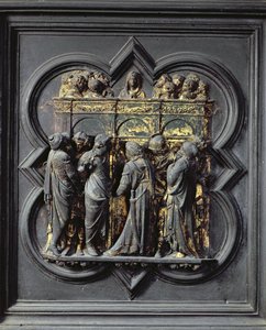 Pünkösd, a San Giovanni Keresztelőkápolna északi ajtajának huszadik táblája, 1403-24 (bronz)